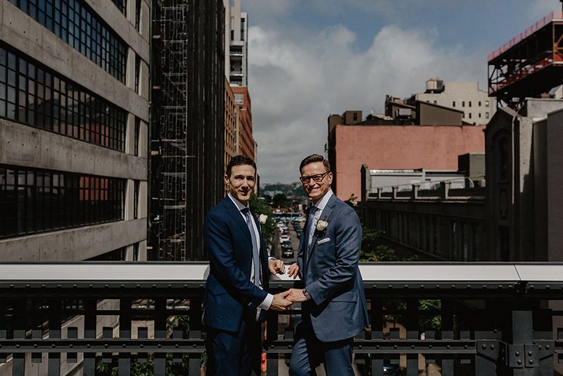 A chic Manhattan brunch wedding with two grooms & lots of greenery