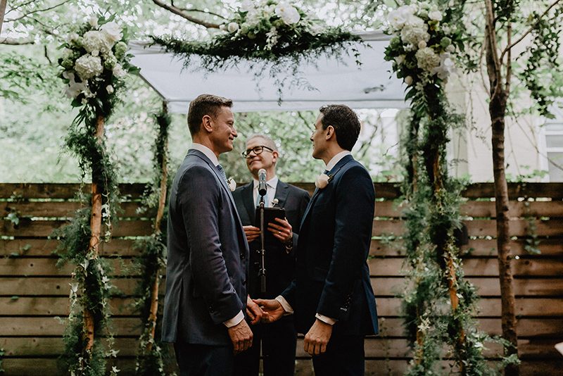 A chic Manhattan brunch wedding with two grooms & lots of greenery