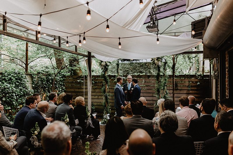 A chic Manhattan brunch wedding with two grooms & lots of greenery