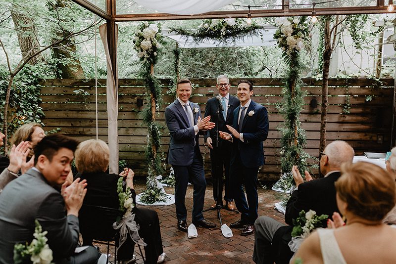 A chic Manhattan brunch wedding with two grooms & lots of greenery