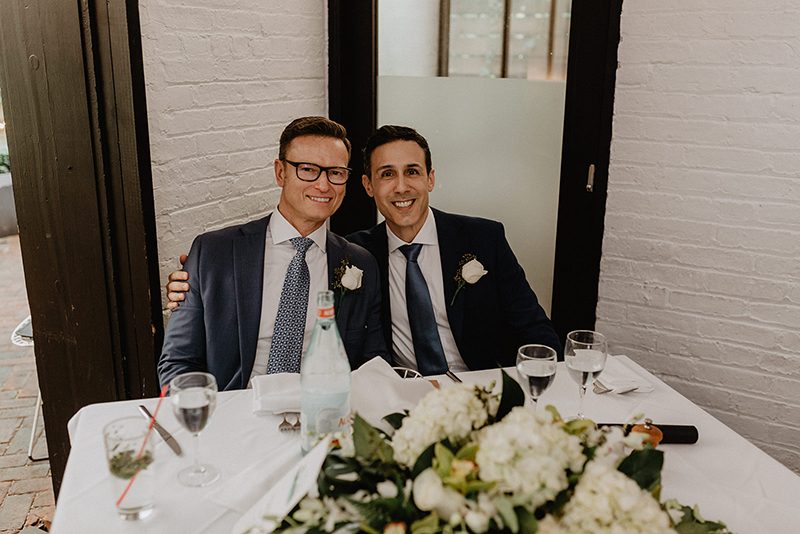 A chic Manhattan brunch wedding with two grooms & lots of greenery