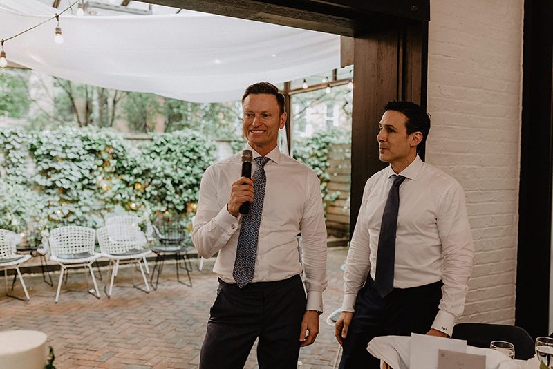 A chic Manhattan brunch wedding with two grooms & lots of greenery