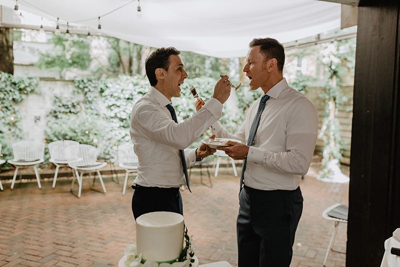 A chic Manhattan brunch wedding with two grooms & lots of greenery
