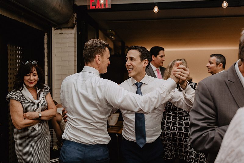 A chic Manhattan brunch wedding with two grooms & lots of greenery