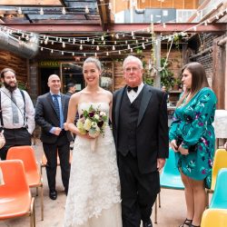 A New York confectionery wedding with smoke bombs, viking horns, & a haunted paintball field