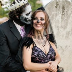 Faubert Glendinning LifeisBeautifulPhotography MelanieCory237 big - A Hallowedding costume party with a gorgeous purple and black gown A Hallowedding costume party with a gorgeous purple and black gown