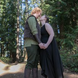 This pair met Toothless at their How to Train Your Dragon-themed forest engagement shoot