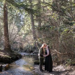 This pair met Toothless at their How to Train Your Dragon-themed forest engagement shoot