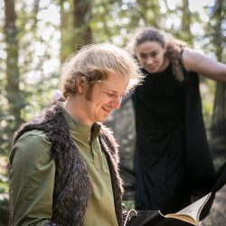 This pair met Toothless at their How to Train Your Dragon-themed forest engagement shoot