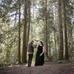 This pair met Toothless at their How to Train Your Dragon-themed forest engagement shoot