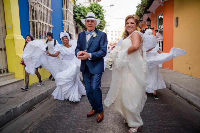 A spectacle of dance & color await at this Caribbean destination wedding in Columbia