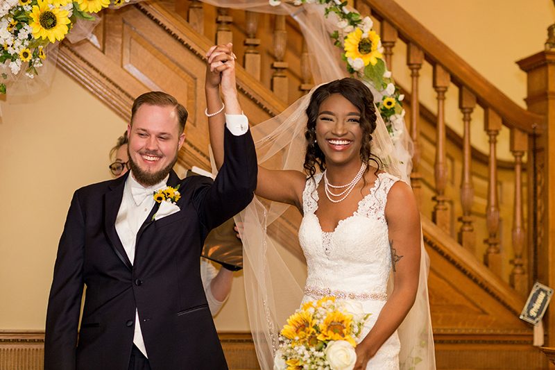 Sunflowers, video games, and ribbon wands at this Kentucky mansion wedding