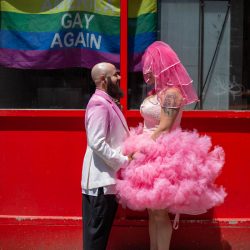 Kate Alison Photography Queer Pink LGBTQ Brooklyn Styled Shoot OBB 25 - Hot pink carnival meets rainbows & tulle at this Brooklyn vow renewal Hot pink carnival meets rainbows & tulle at this Brooklyn vow renewal