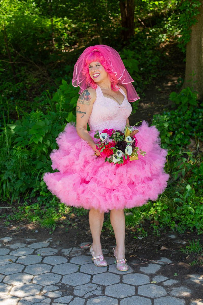 Kate Alison Photography Queer Pink LGBTQ Brooklyn Styled Shoot OBB 52 - Hot pink carnival meets rainbows & tulle at this Brooklyn vow renewal Hot pink carnival meets rainbows & tulle at this Brooklyn vow renewal