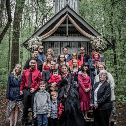 Dark & romantic style meets a wedding chapel in the woods