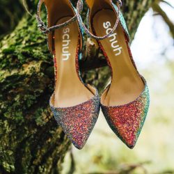 A wild woodland Halloween wedding in Kent with smoke grenades, pumpkins, & an Irish band
