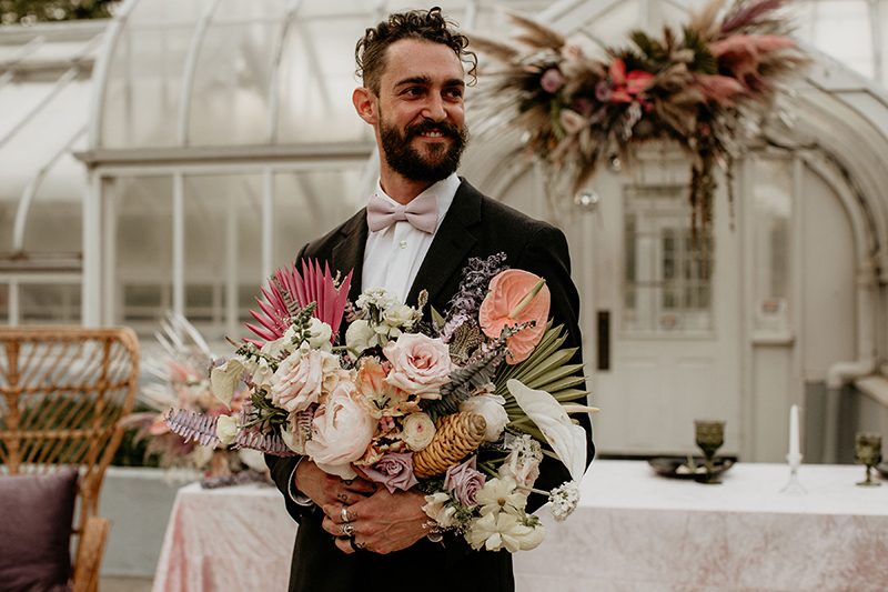 Rock star vibes abound at this Texas elopement inspiration with a silver wedding dress