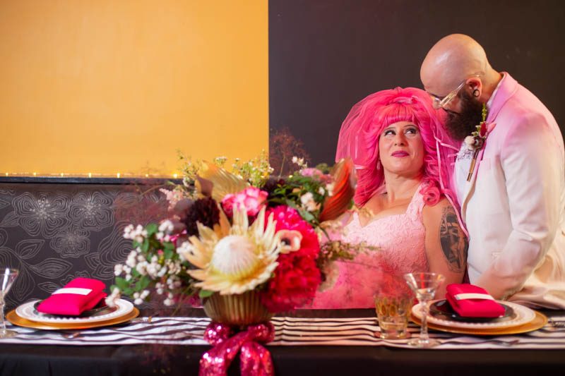 Kate Alison Photography Queer Pink LGBTQ Brooklyn Styled Shoot OBB 10 - Hot pink carnival meets rainbows & tulle at this Brooklyn vow renewal Hot pink carnival meets rainbows & tulle at this Brooklyn vow renewal