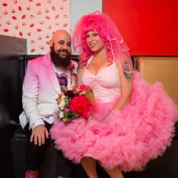 Kate Alison Photography Queer Pink LGBTQ Brooklyn Styled Shoot OBB 14 - Hot pink carnival meets rainbows & tulle at this Brooklyn vow renewal Hot pink carnival meets rainbows & tulle at this Brooklyn vow renewal