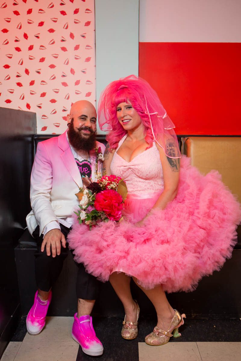 Kate Alison Photography Queer Pink LGBTQ Brooklyn Styled Shoot OBB 14 - Hot pink carnival meets rainbows & tulle at this Brooklyn vow renewal Hot pink carnival meets rainbows & tulle at this Brooklyn vow renewal