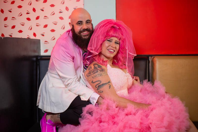 Kate Alison Photography Queer Pink LGBTQ Brooklyn Styled Shoot OBB 16 - Hot pink carnival meets rainbows & tulle at this Brooklyn vow renewal Hot pink carnival meets rainbows & tulle at this Brooklyn vow renewal
