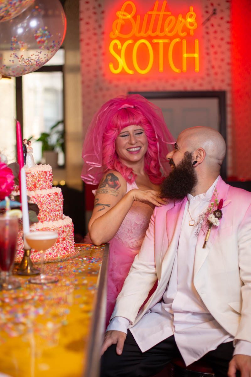 Kate Alison Photography Queer Pink LGBTQ Brooklyn Styled Shoot OBB 20 - Hot pink carnival meets rainbows & tulle at this Brooklyn vow renewal Hot pink carnival meets rainbows & tulle at this Brooklyn vow renewal