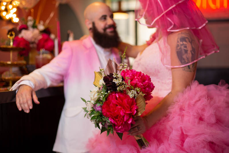 Kate Alison Photography Queer Pink LGBTQ Brooklyn Styled Shoot OBB 24 - Hot pink carnival meets rainbows & tulle at this Brooklyn vow renewal Hot pink carnival meets rainbows & tulle at this Brooklyn vow renewal