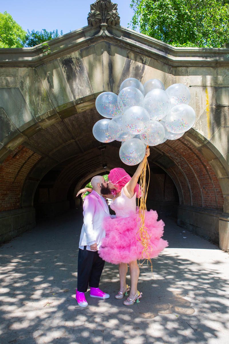 Kate Alison Photography Queer Pink LGBTQ Brooklyn Styled Shoot OBB 45 - Hot pink carnival meets rainbows & tulle at this Brooklyn vow renewal Hot pink carnival meets rainbows & tulle at this Brooklyn vow renewal