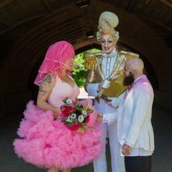 Kate Alison Photography Queer Pink LGBTQ Brooklyn Styled Shoot OBB 50 - Hot pink carnival meets rainbows & tulle at this Brooklyn vow renewal Hot pink carnival meets rainbows & tulle at this Brooklyn vow renewal