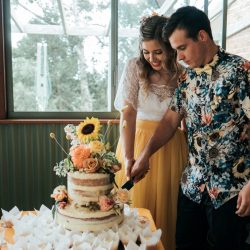 Rendell HortonGammage HenryPaulPhotography BelleLayneTwoBrightLights125 big - New South Wales surprise wedding with a yellow wedding dress and matching manicure! This New South Wales wedding was a whimsical DIYed floral celebration