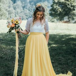 Rendell HortonGammage HenryPaulPhotography BelleLayneTwoBrightLights77 big - New South Wales surprise wedding with a yellow wedding dress and matching manicure! This New South Wales wedding was a whimsical DIYed floral celebration