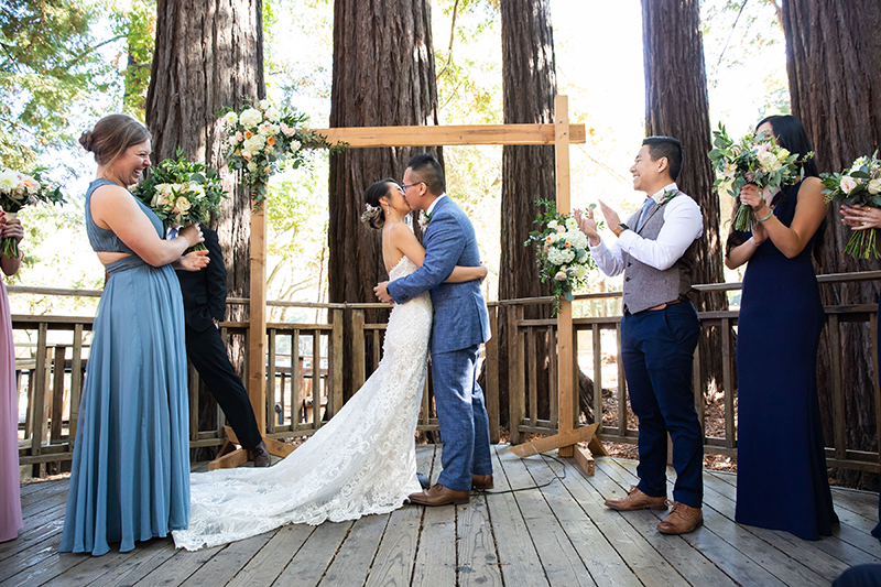 A chill & rustic California redwoods wedding with pups
