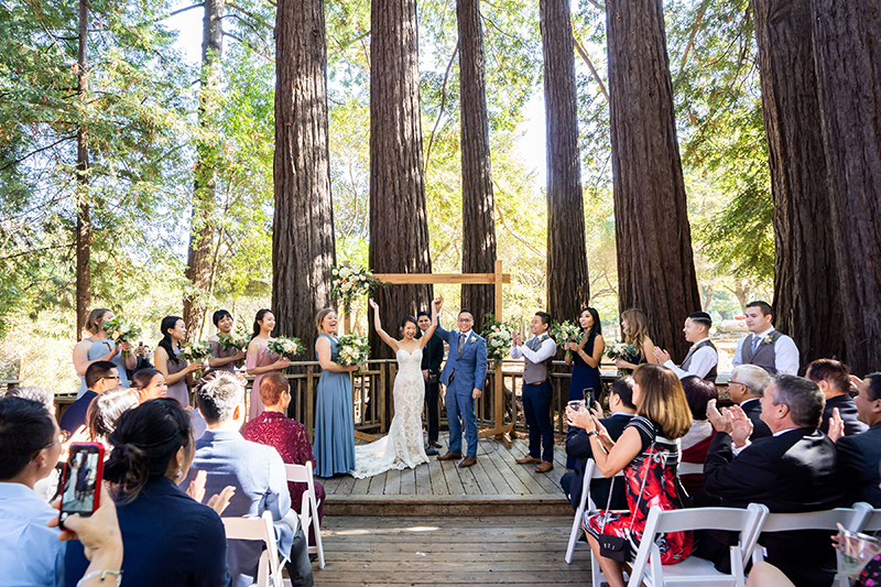 A chill & rustic California redwoods wedding with pups