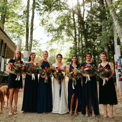 A Maine camp wedding photobombed by the couple's doggo