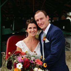 A Maine camp wedding photobombed by the couple's doggo
