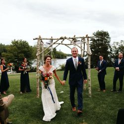 A Maine camp wedding photobombed by the couple's doggo
