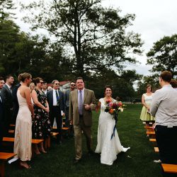 A Maine camp wedding photobombed by the couple's doggo