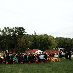 A Maine camp wedding photobombed by the couple's doggo