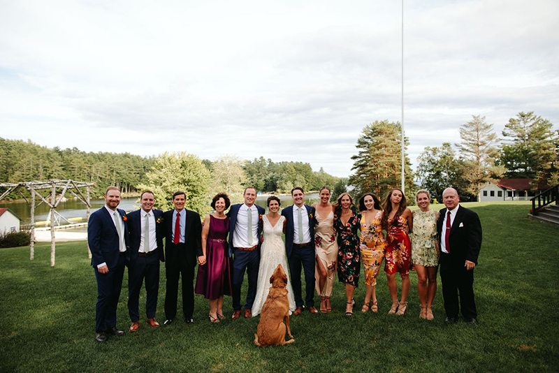A Maine camp wedding photobombed by the couple's doggo