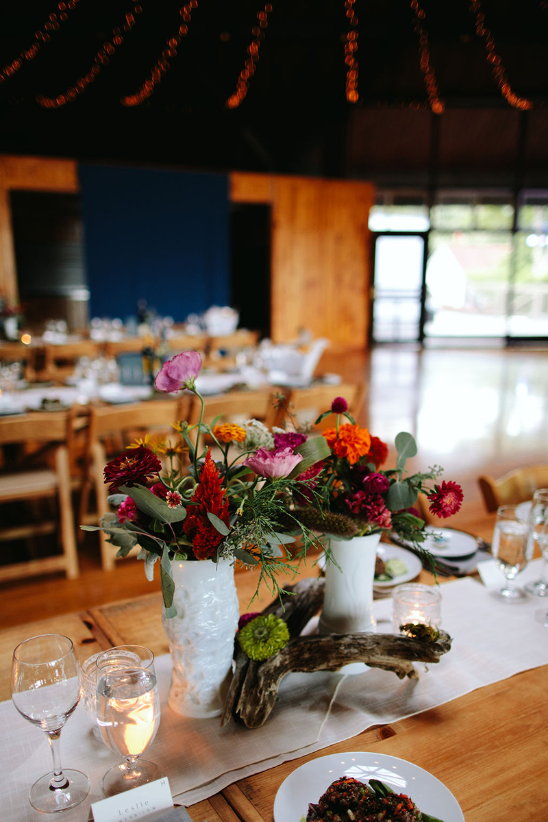 A Maine camp wedding photobombed by the couple's doggo