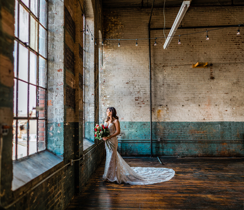 Lightsabers and Westeros meet at this eclectic warehouse wedding