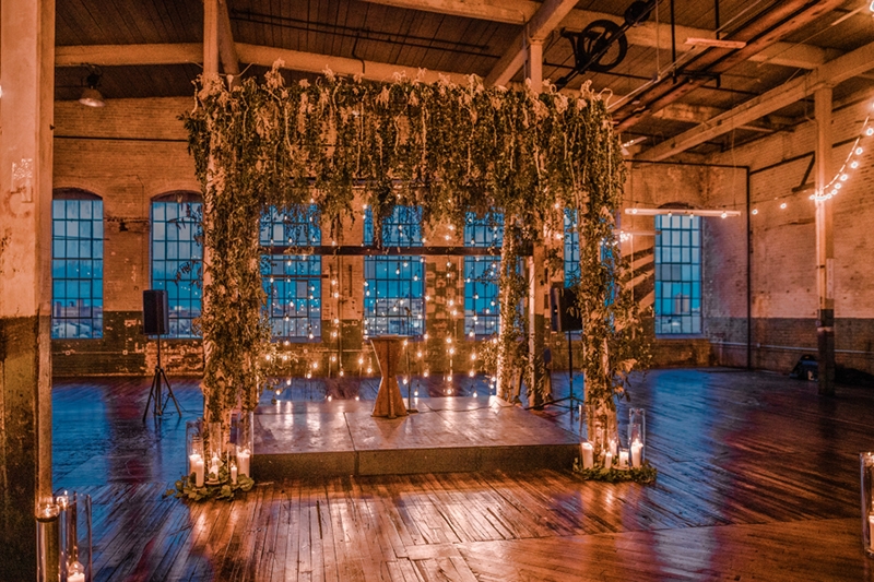 Lightsabers and Westeros meet at this eclectic warehouse wedding