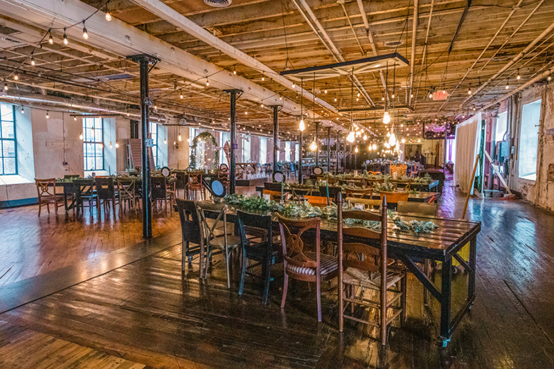 Lightsabers and Westeros meet at this eclectic warehouse wedding