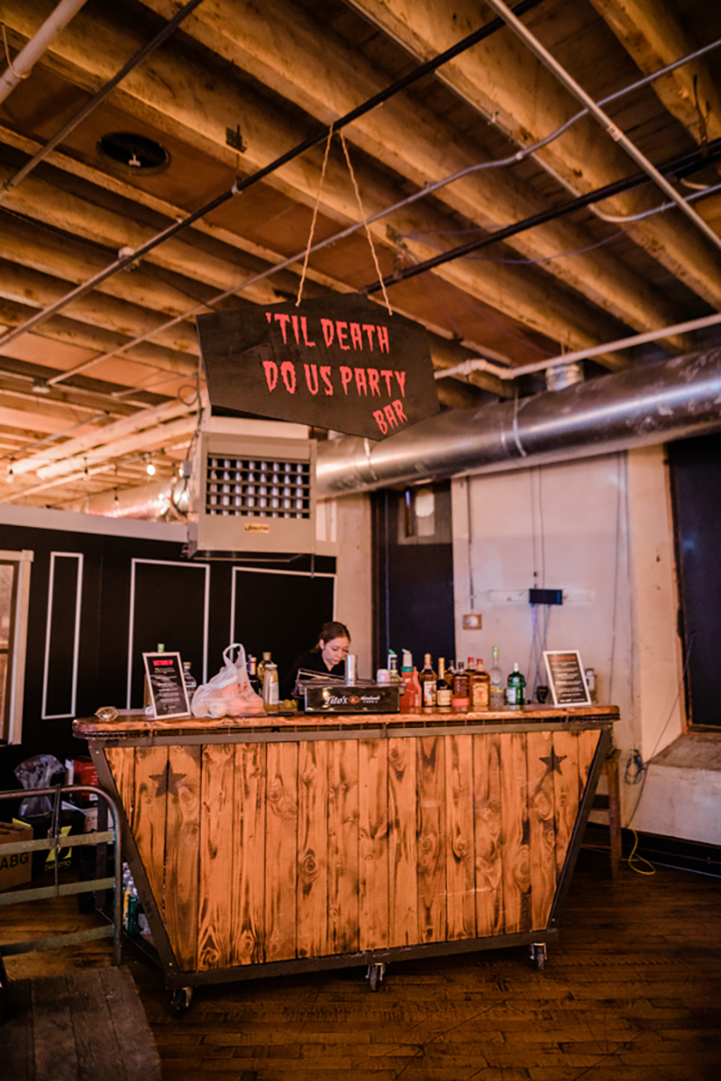 Lightsabers and Westeros meet at this eclectic warehouse wedding