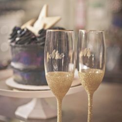 This meet-cute story turned galaxy wedding is truly our moon and stars