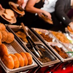server burgers at wedding on offbeat bride