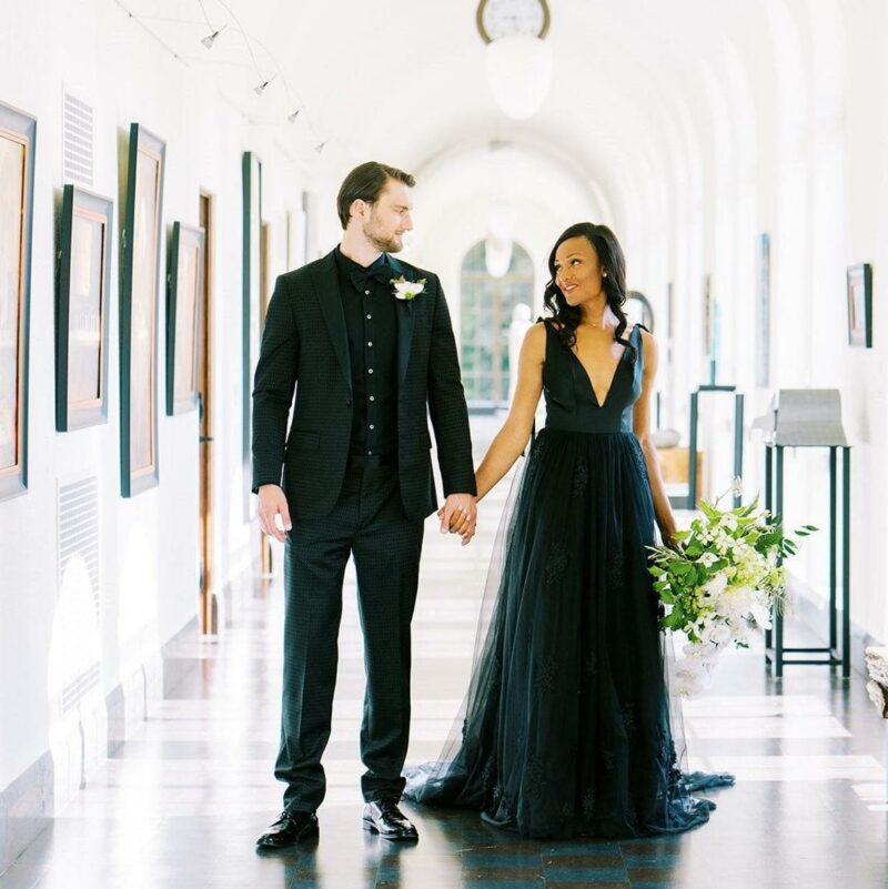 SAN JUAN Black Wedding Dress, Backless, Gothic