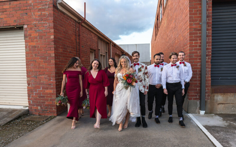 Autumn wedding for high school sweethearts in Hilliard