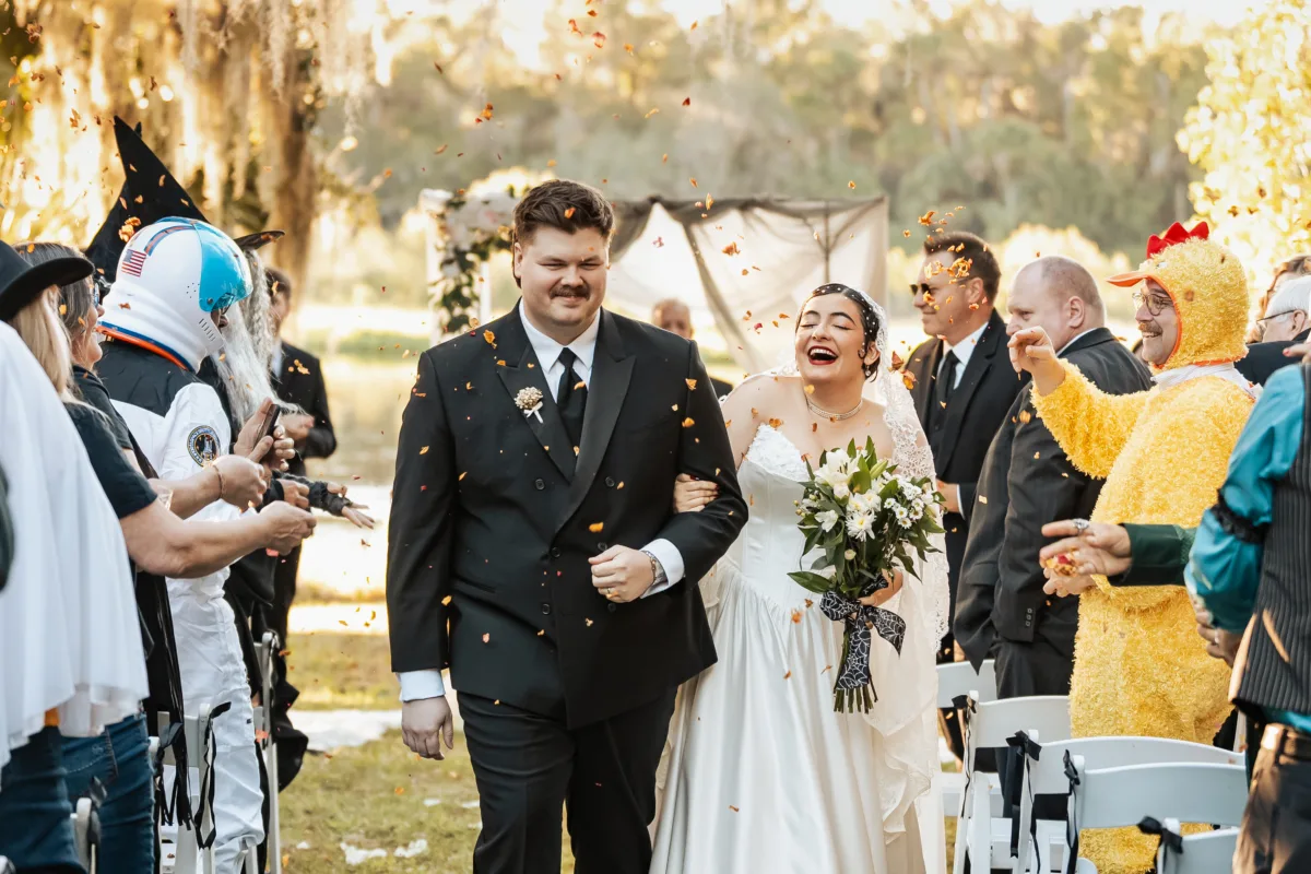 Halloween costume wedding ceremony
