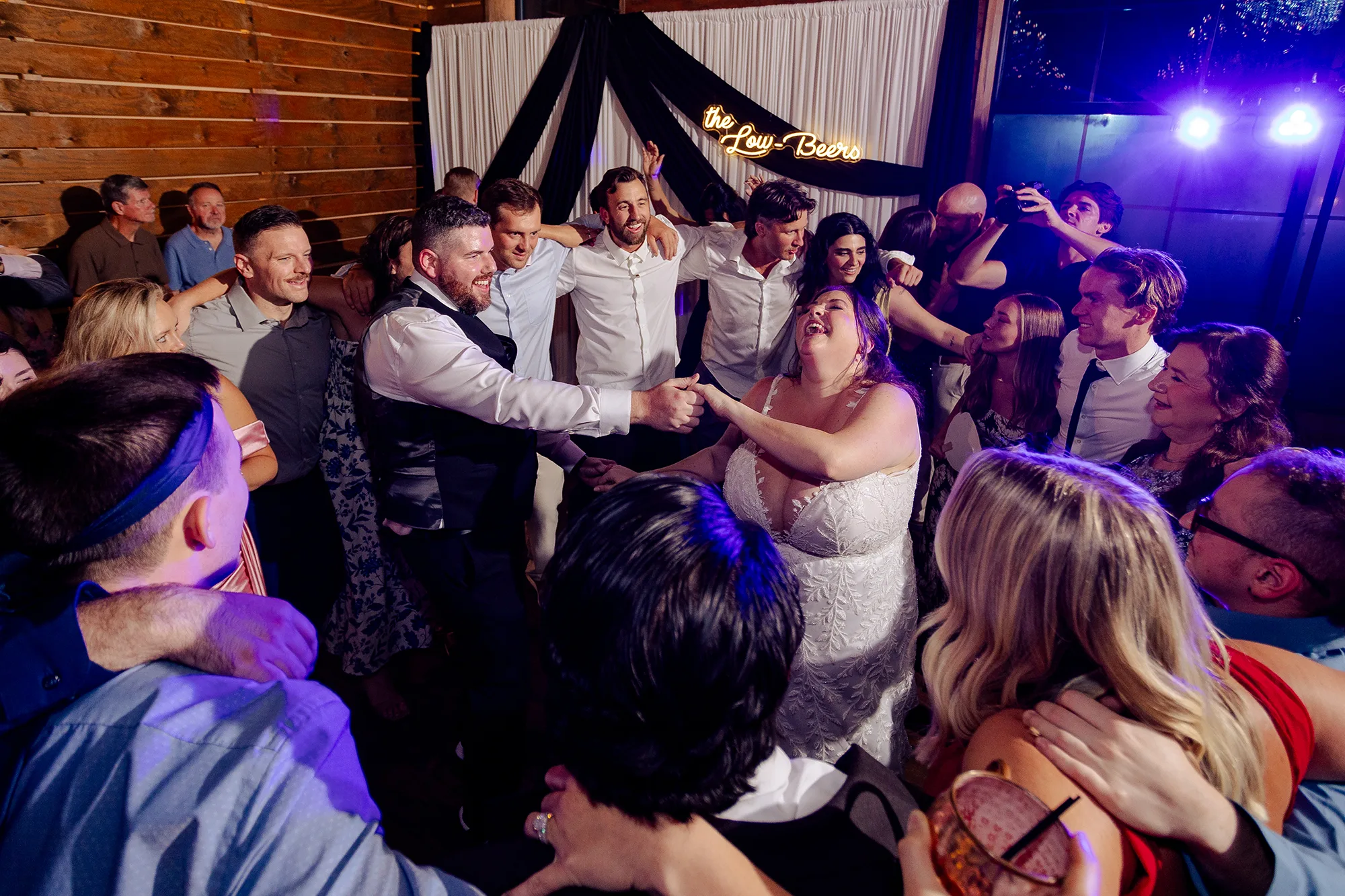 Reception dancing at New York Beer Project photo taken for Complete Weddings